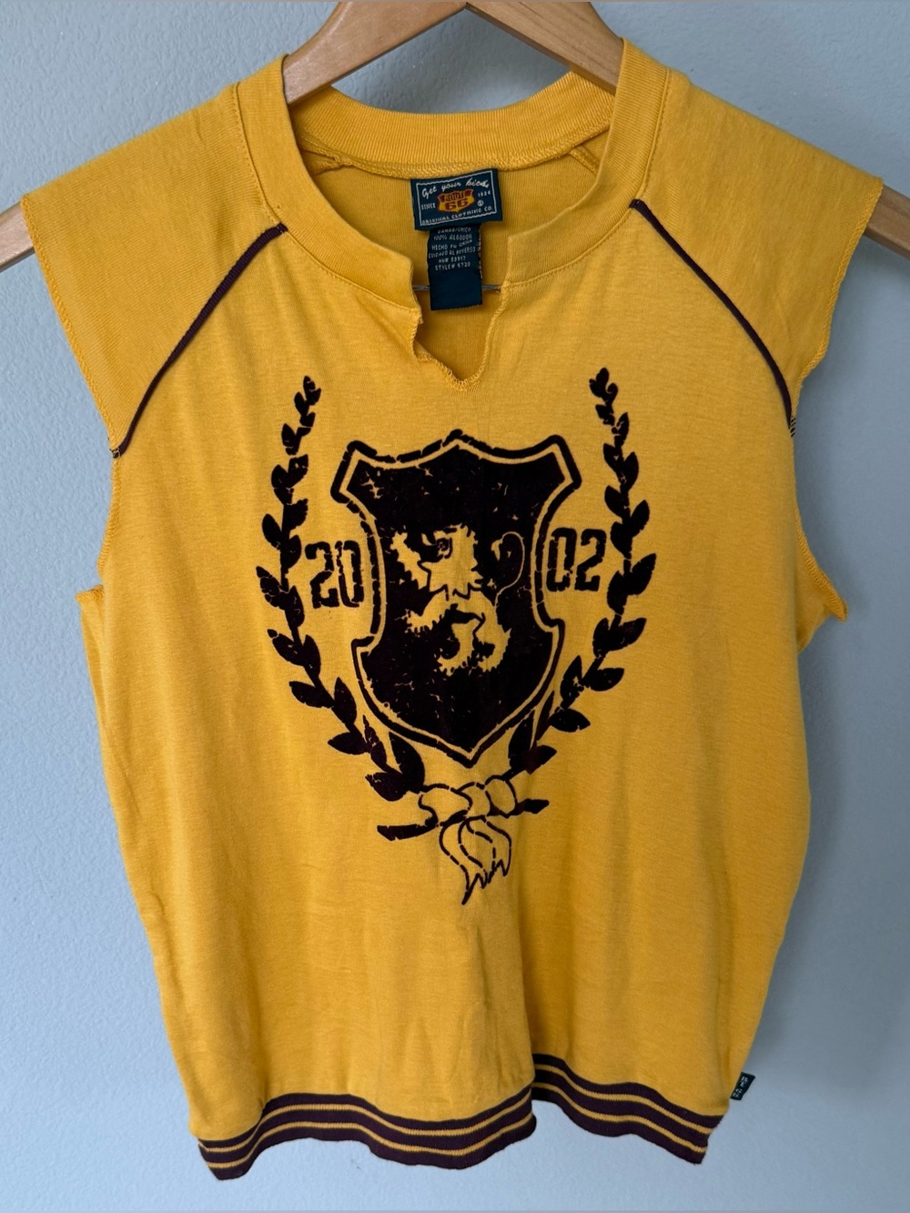 Vintage Route 66 Sleeveless Graphic Shirt – Yellow Lion Print – Women’s Small –